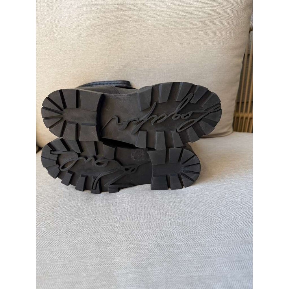 Karl Lagerfeld Marceau Combat Boots Black Leather Crystal Buckle Women’s 8.5 - Picture 3 of 6